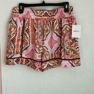 Forever 21 Women's Multicolor Patterned High Waist Shorts